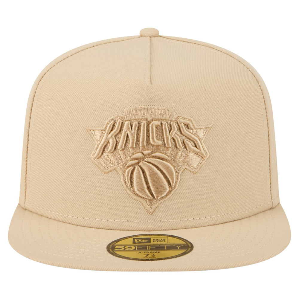 New York Knicks Color Pack A-Frame 59FIFTY Fitted Hat - Khaki discount