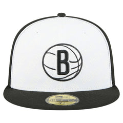 Brooklyn Nets Repeat 59Fifty Fitted Hat - White/Black sale