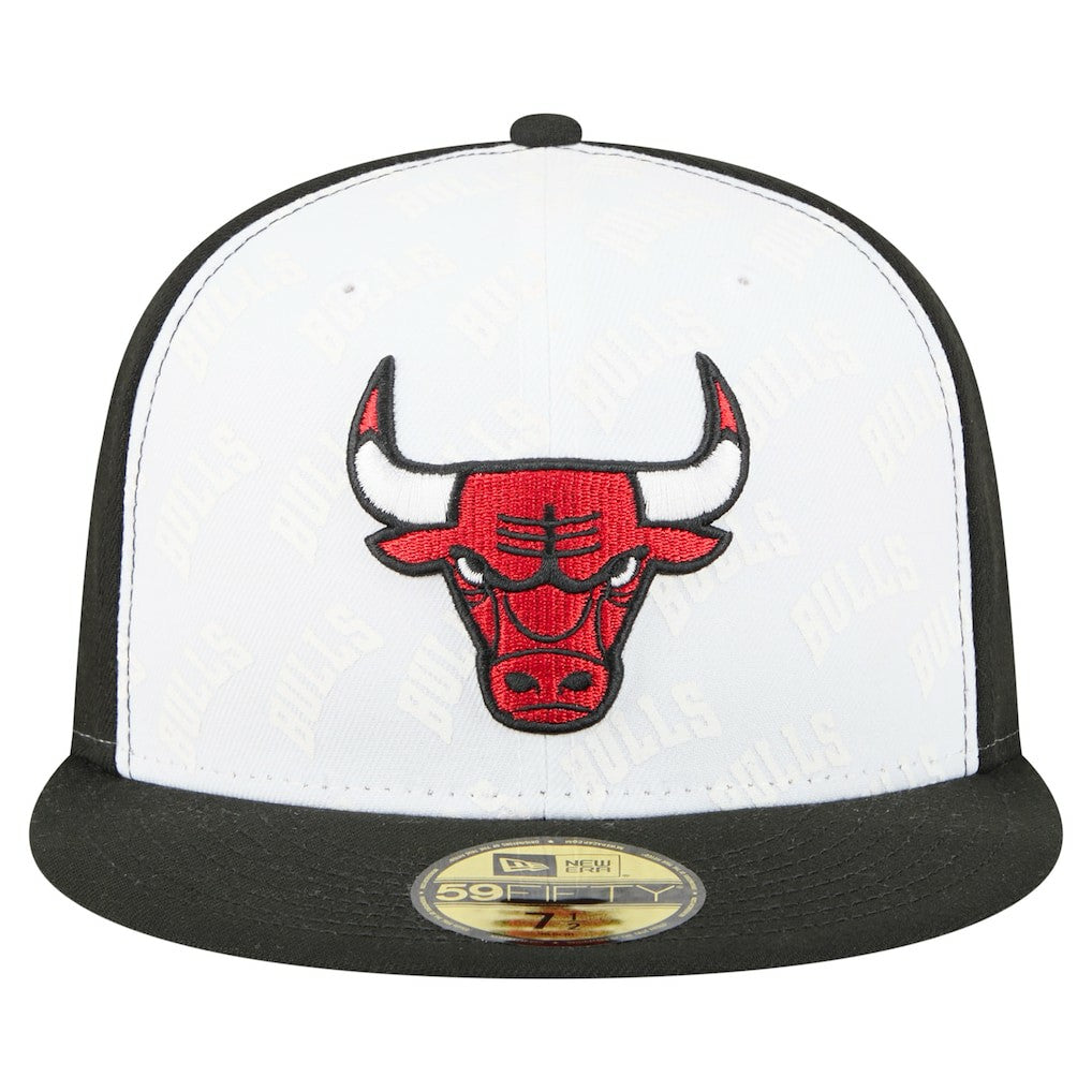 Chicago Bulls Repeat 59Fifty Fitted Hat - White/Black shop