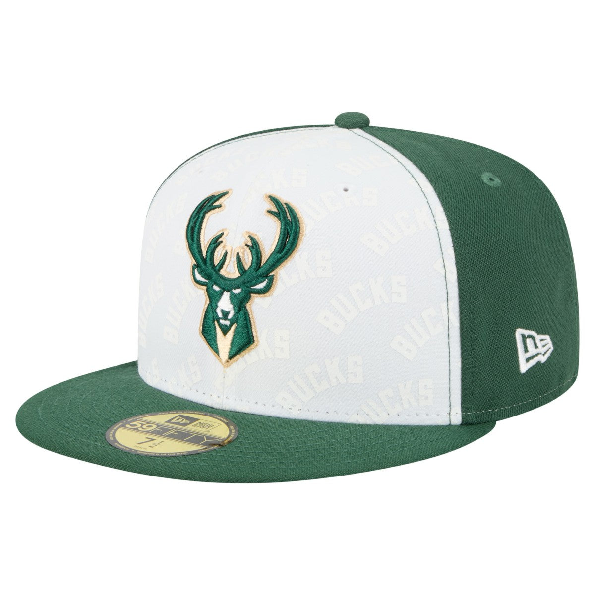 Milwaukee Bucks Repeat 59Fifty Fitted Hat - White/Hunter Green discount