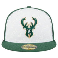 Milwaukee Bucks Repeat 59Fifty Fitted Hat - White/Hunter Green discount