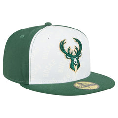 Milwaukee Bucks Repeat 59Fifty Fitted Hat - White/Hunter Green discount