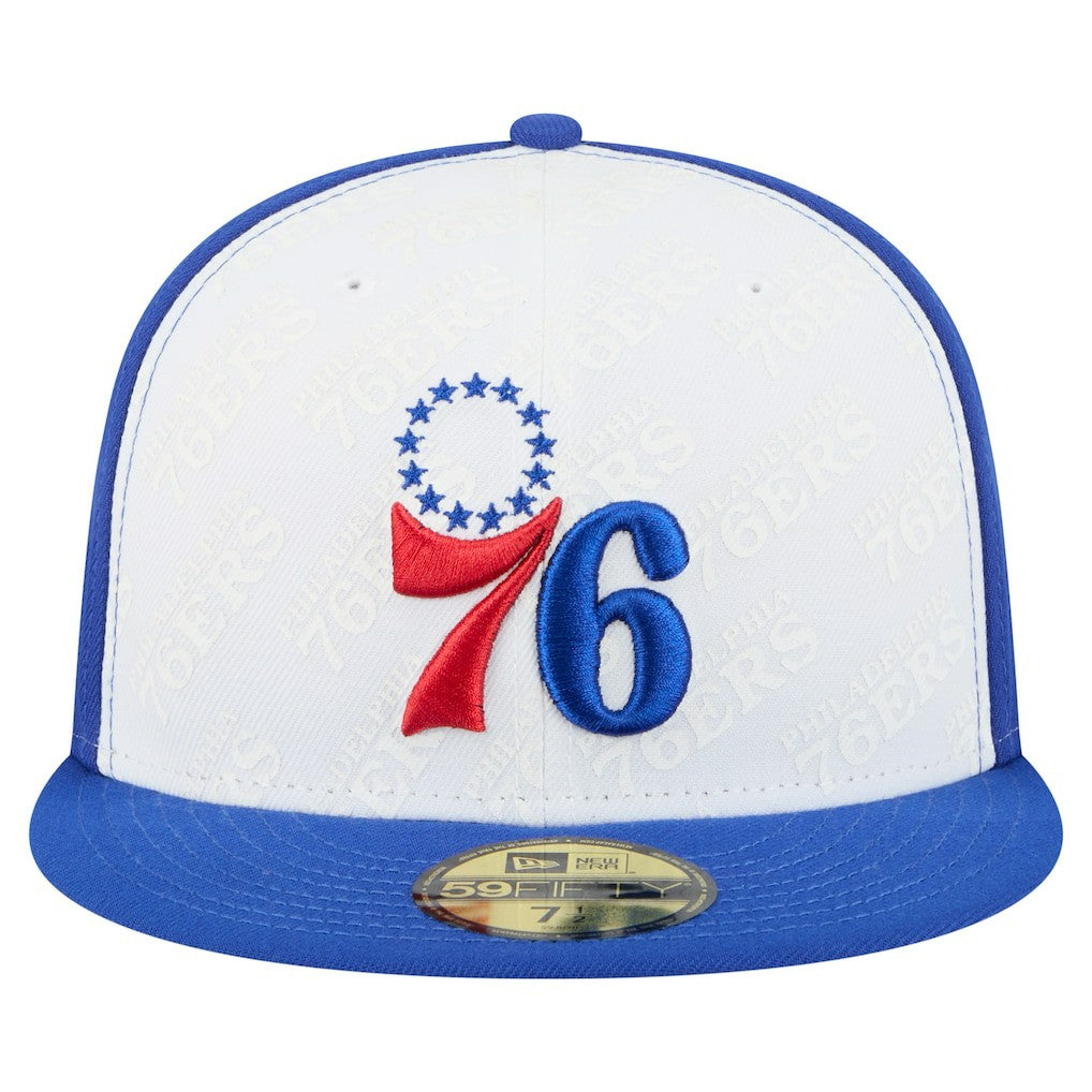 Philadelphia 76ers Repeat 59Fifty Fitted Hat - White/Royal discount