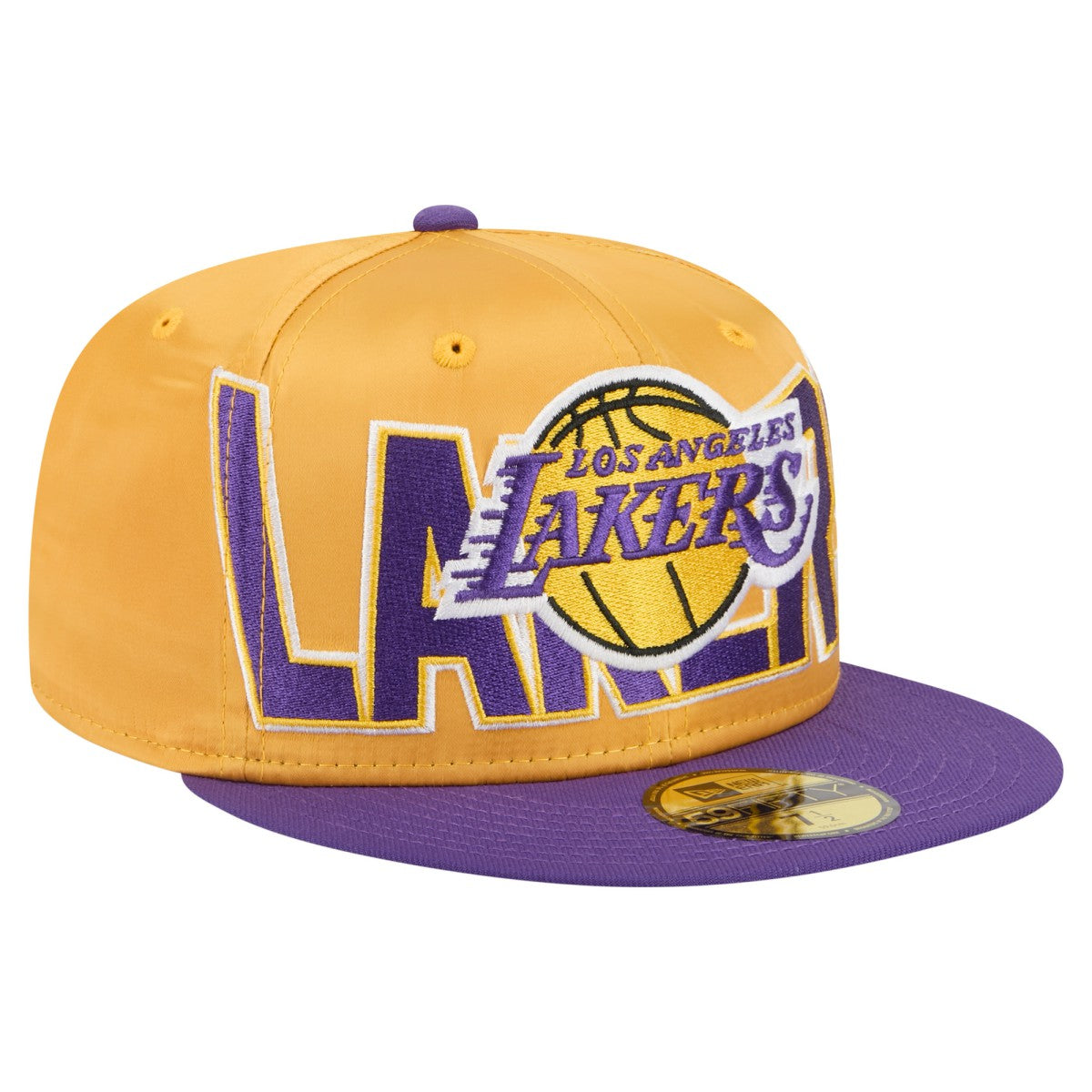 Los Angeles Lakers Satin Two-Tone 59FIFTY Fitted Hat - Gold/Purple cheap