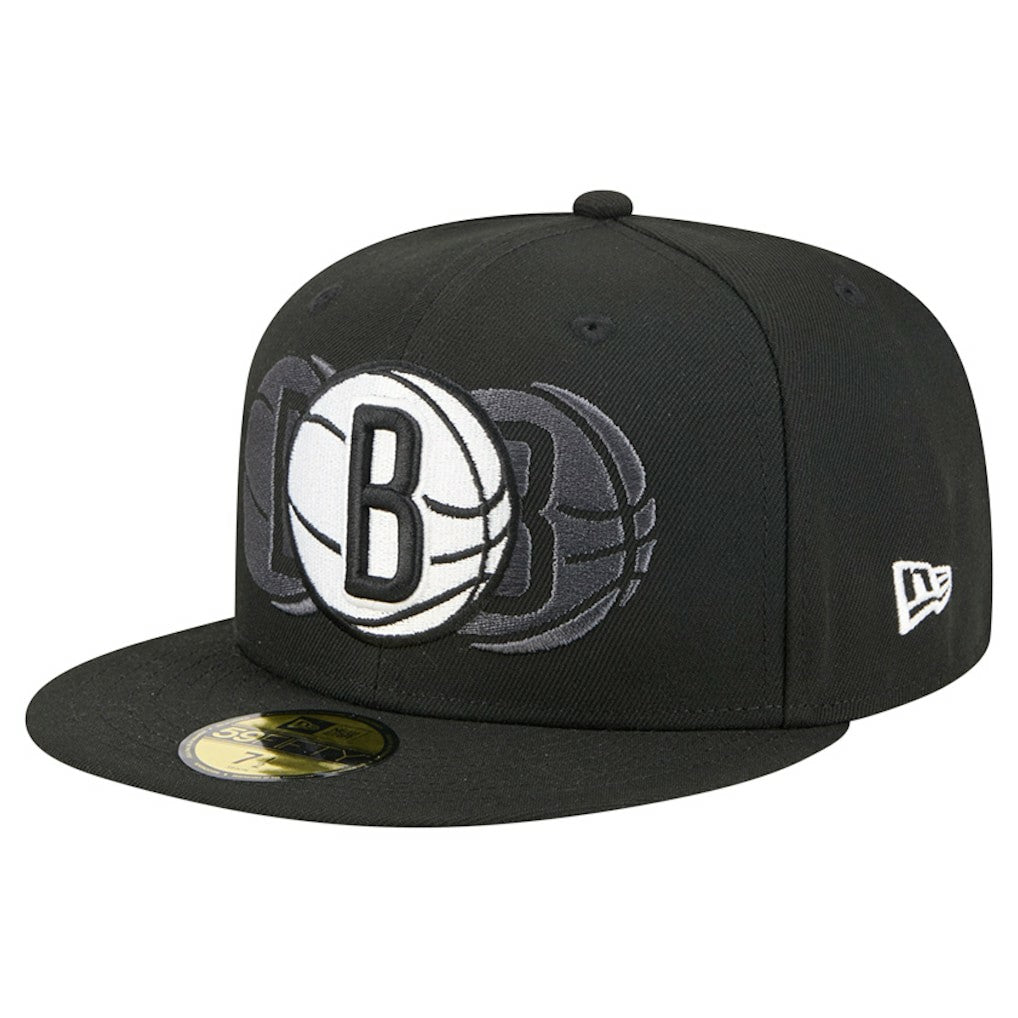 Brooklyn Nets Tri-Hit 59Fifty Fitted Hat - Black cheap