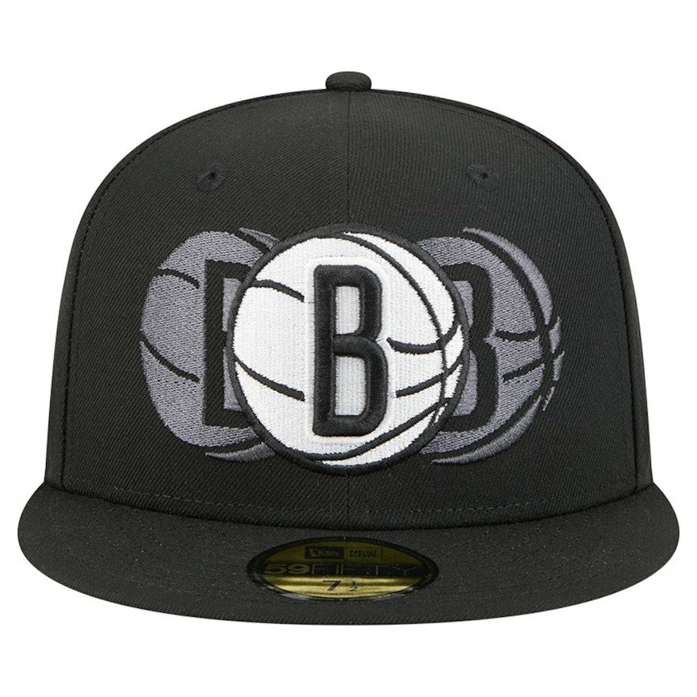 Brooklyn Nets Tri-Hit 59Fifty Fitted Hat - Black cheap