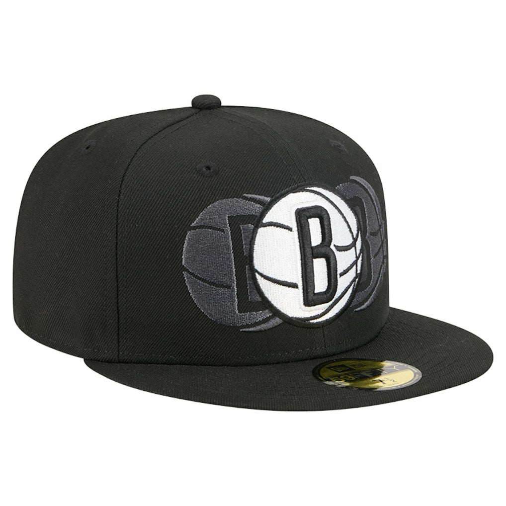 Brooklyn Nets Tri-Hit 59Fifty Fitted Hat - Black cheap