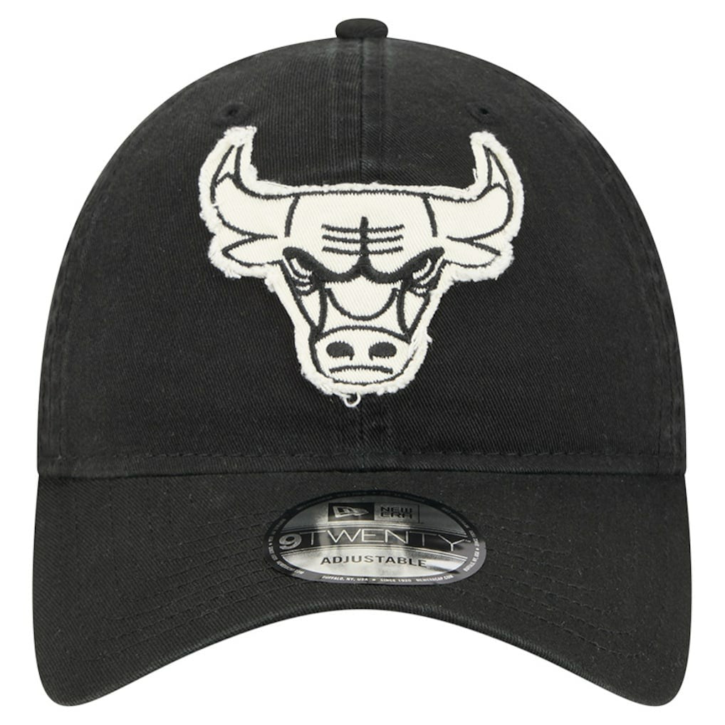 Chicago Bulls Stamp Fabric Applique 9TWENTY Adjustable Hat - Black sale