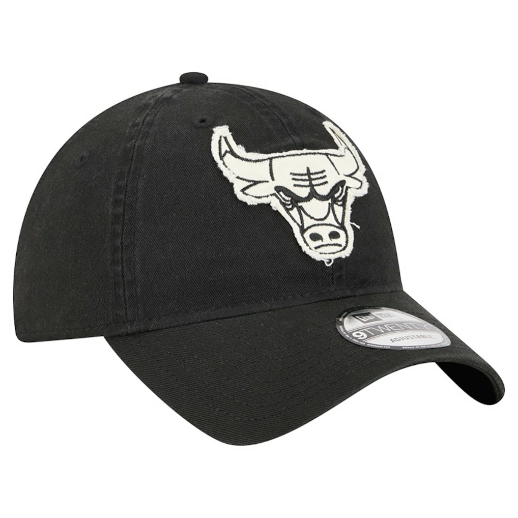 Chicago Bulls Stamp Fabric Applique 9TWENTY Adjustable Hat - Black sale