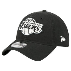 Los Angeles Lakers Stamp Fabric Applique 9TWENTY Adjustable Hat - Black for sale