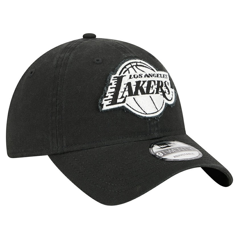 Los Angeles Lakers Stamp Fabric Applique 9TWENTY Adjustable Hat - Black for sale