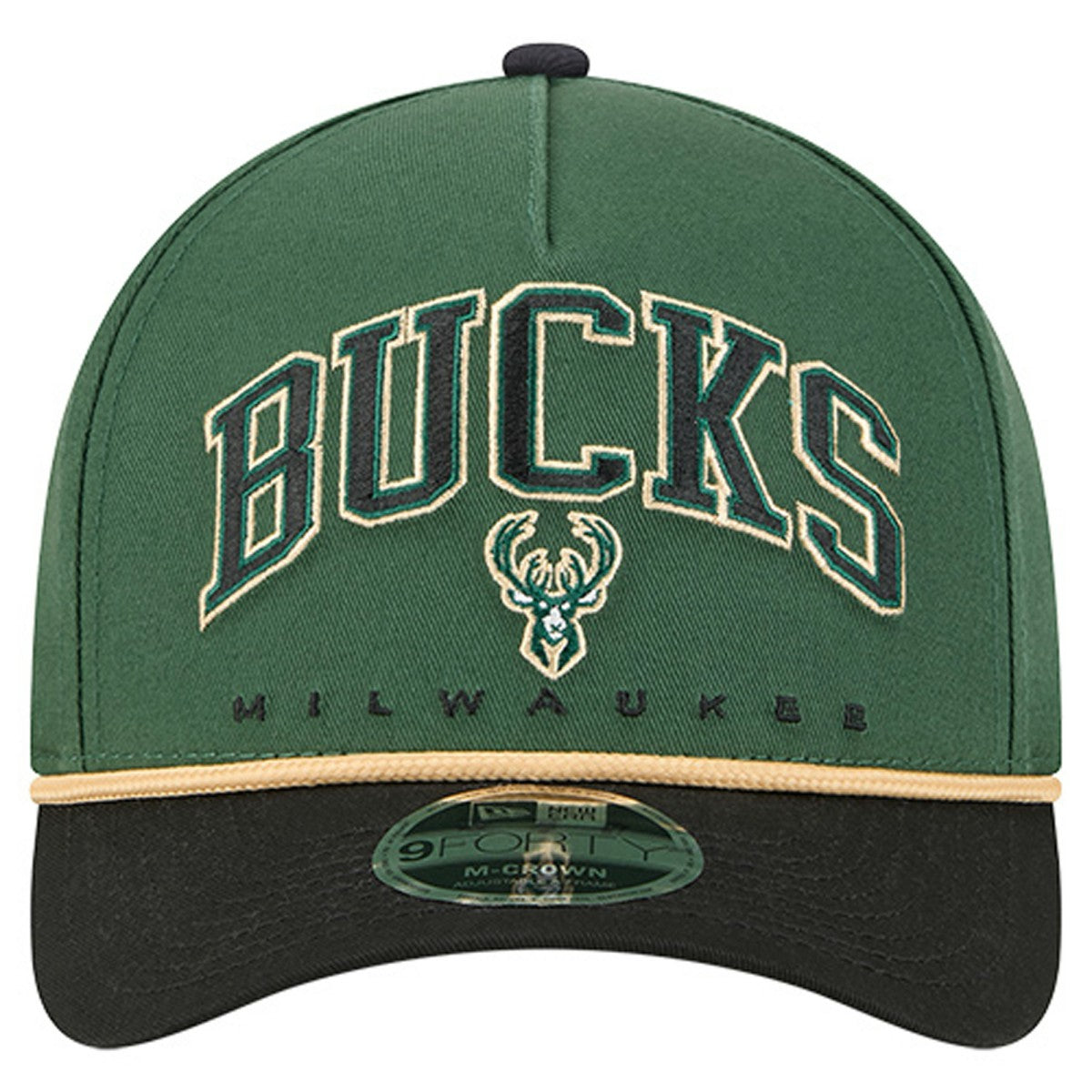 Milwaukee Bucks Bold Arch COOLERA 9FORTY A-Frame M-Crown Adjustable Hat - Hunter Green shop