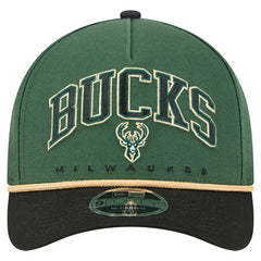 Milwaukee Bucks Bold Arch COOLERA 9FORTY A-Frame M-Crown Adjustable Hat - Hunter Green shop