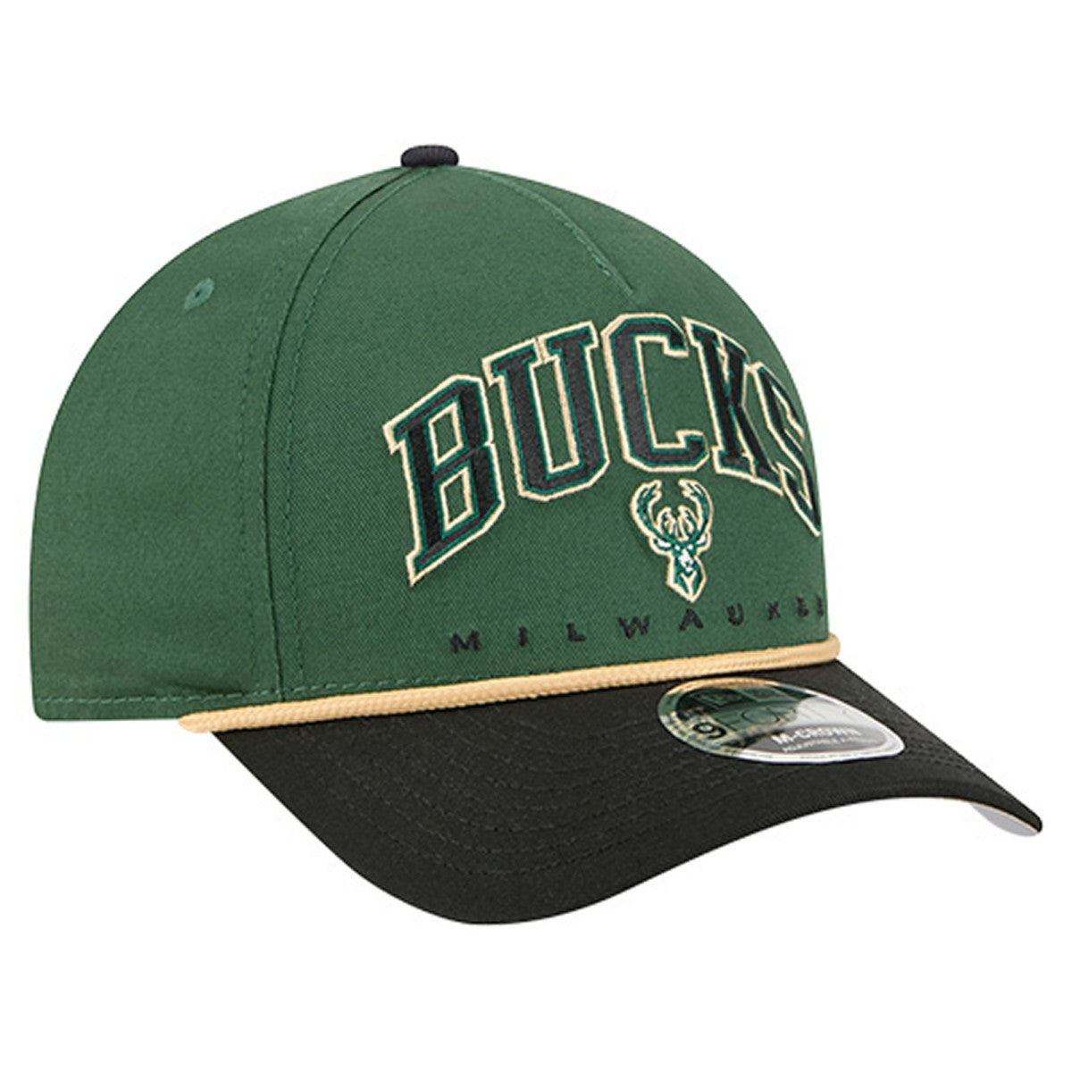 Milwaukee Bucks Bold Arch COOLERA 9FORTY A-Frame M-Crown Adjustable Hat - Hunter Green shop