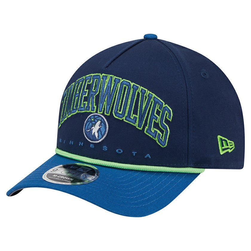 Minnesota Timberwolves Bold Arch COOLERA 9FORTY A-Frame M-Crown Adjustable Hat - Navy sale