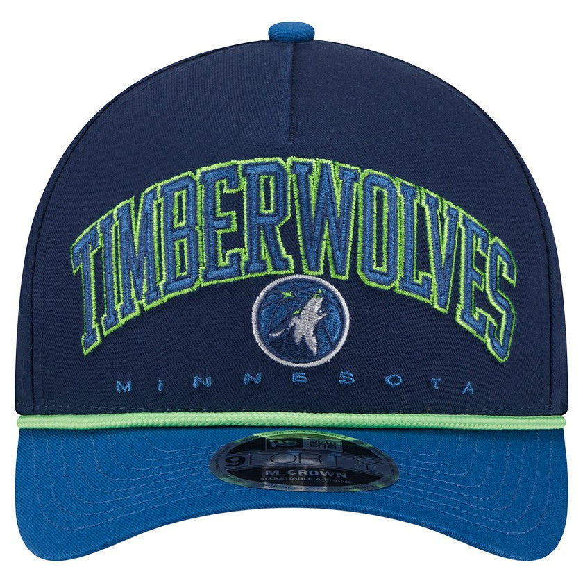 Minnesota Timberwolves Bold Arch COOLERA 9FORTY A-Frame M-Crown Adjustable Hat - Navy sale