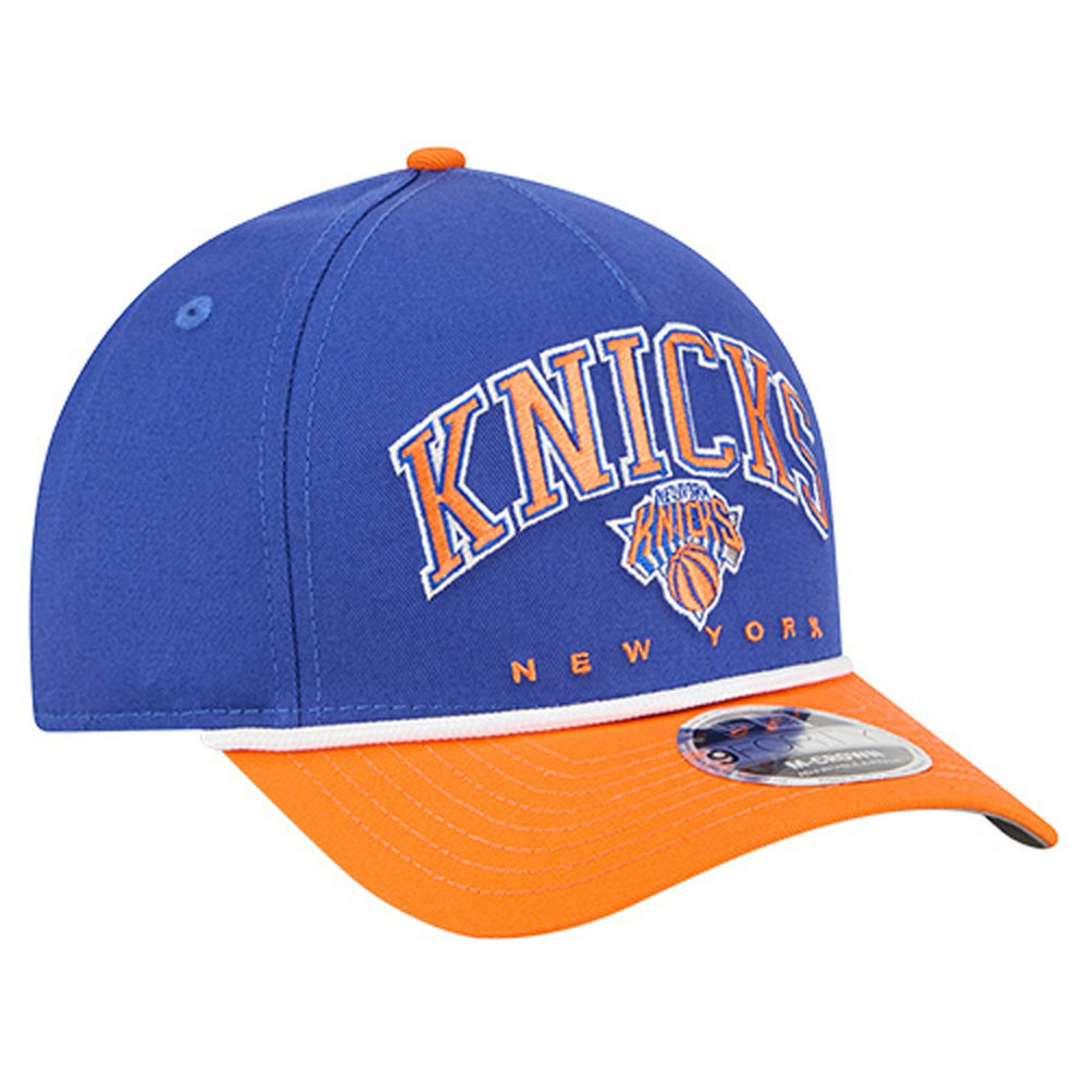 New York Knicks Bold Arch COOLERA 9FORTY A-Frame M-Crown Adjustable Hat - Blue for sale