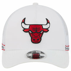 Chicago Bulls Featherweight Team Tape 9FORTY M-Crown A-Frame Adjustable Hat - White for sale