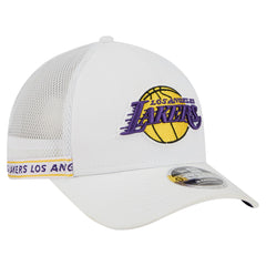 Los Angeles Lakers Featherweight Team Tape 9FORTY M-Crown A-Frame Adjustable Hat - White cheap
