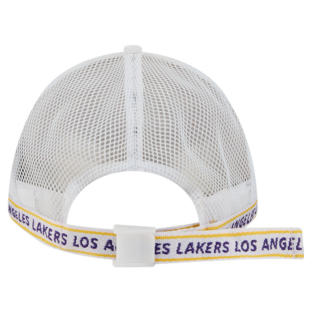 Los Angeles Lakers Featherweight Team Tape 9FORTY M-Crown A-Frame Adjustable Hat - White cheap
