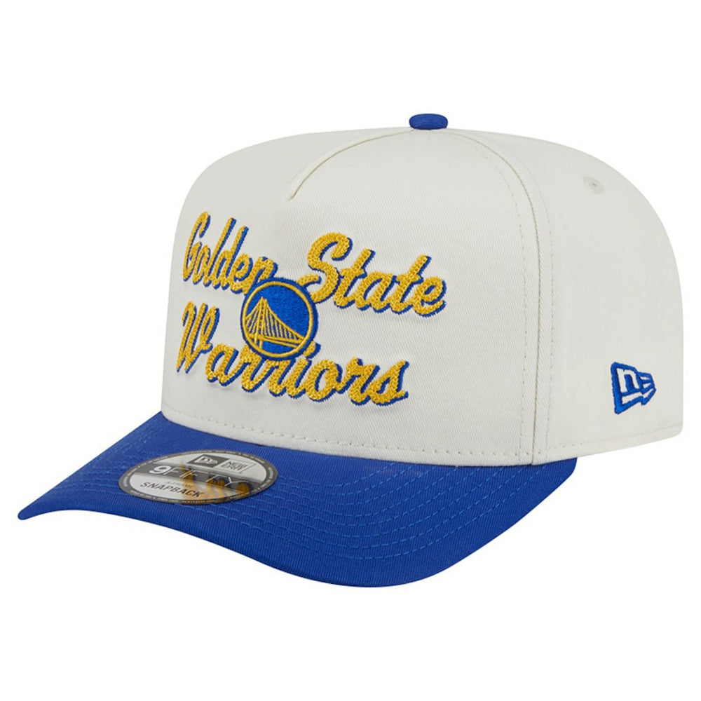 Golden State Warriors Chainstitch 9FIFTY A-Frame Snapback Hat sale - Cream/Royal shop
