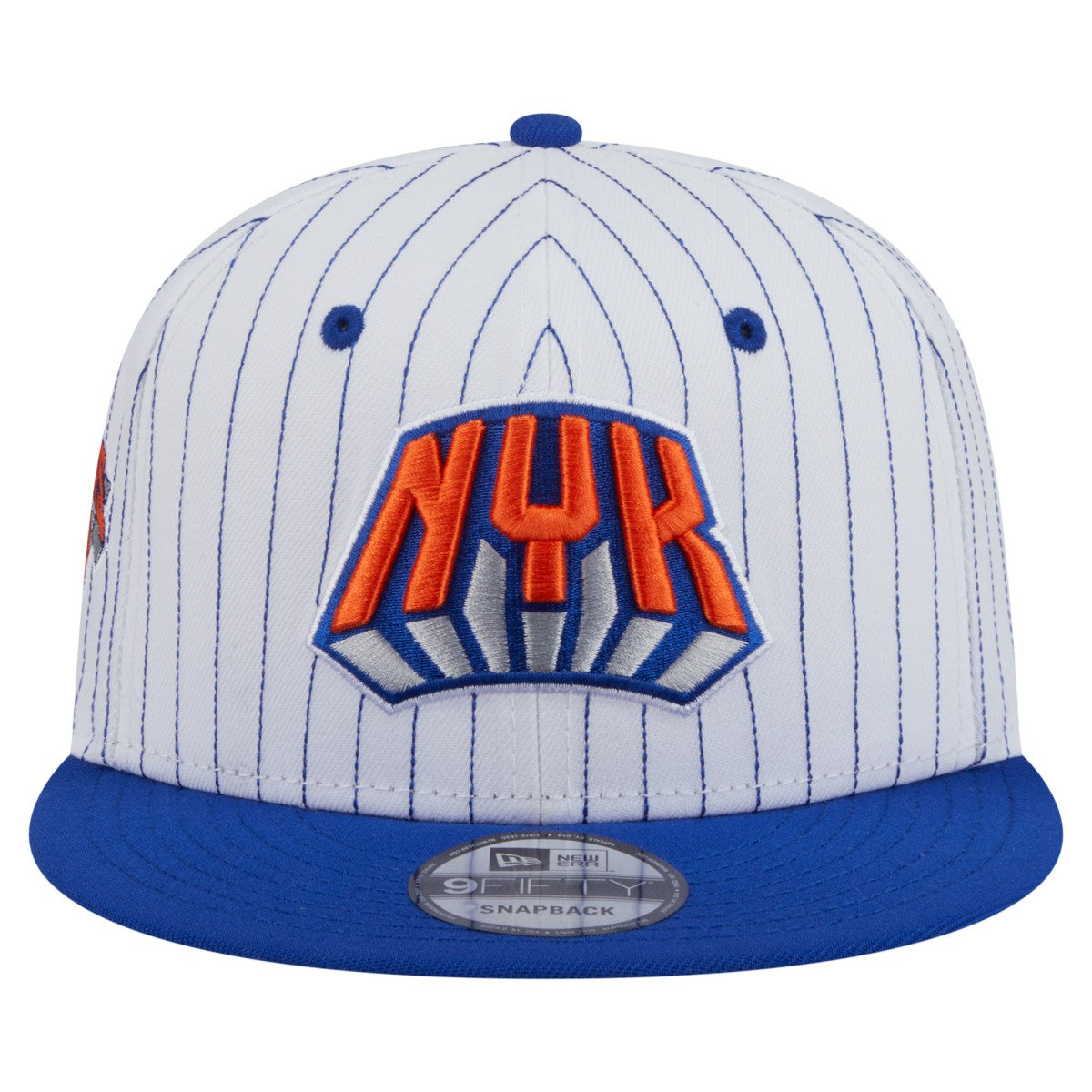 New York Knicks Deceptor Pinstripe 9FIFTY Snapback Hat - White on sale
