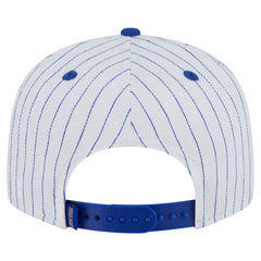 New York Knicks Deceptor Pinstripe 9FIFTY Snapback Hat - White on sale