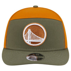 Golden State Warriors Two-Tone Color Pack Split Panel 9FIFTY Adjustable Hat sale - Olive/Burnt Orange cheap