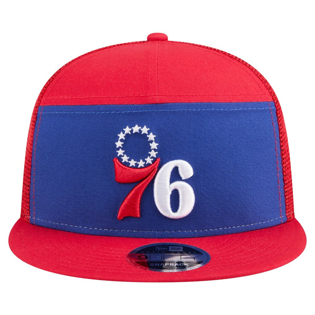 Philadelphia 76ers Outdoor Split Panel 9FIFTY Snapback Hat - Royal/Red sale