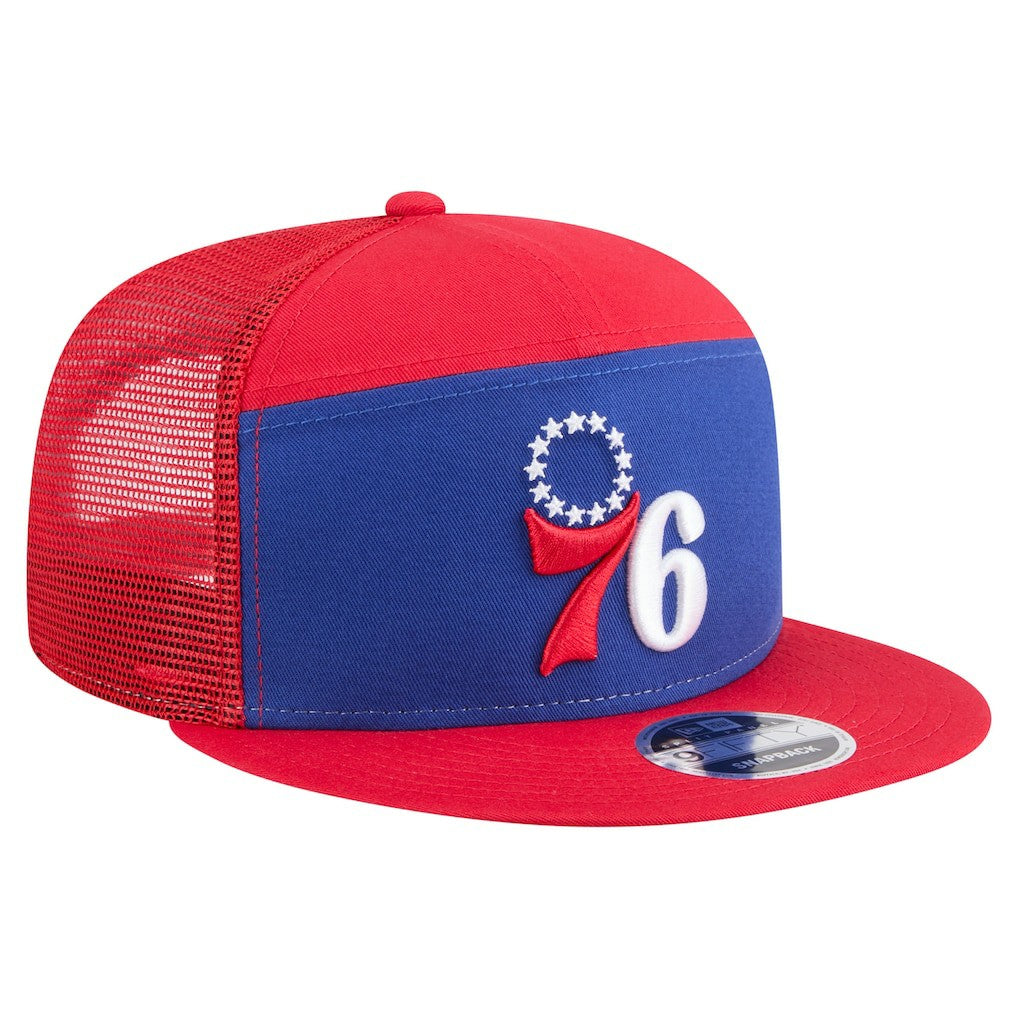 Philadelphia 76ers Outdoor Split Panel 9FIFTY Snapback Hat - Royal/Red sale