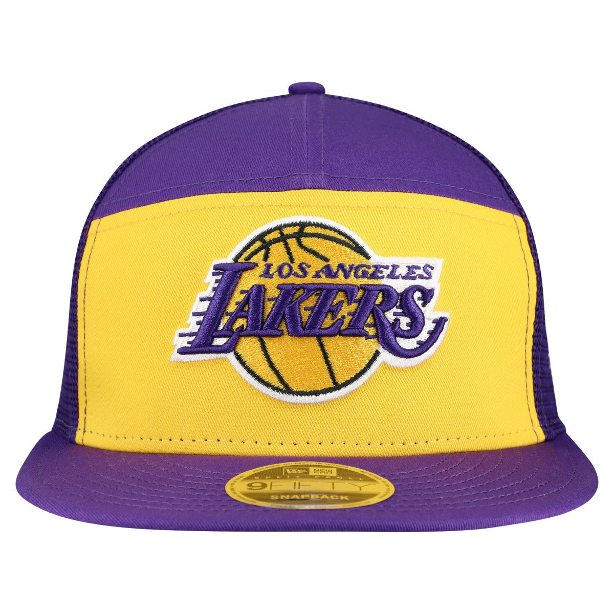 Los Angeles Lakers Outdoor Split Panel 9FIFTY Snapback Hat - Gold/Purple for sale