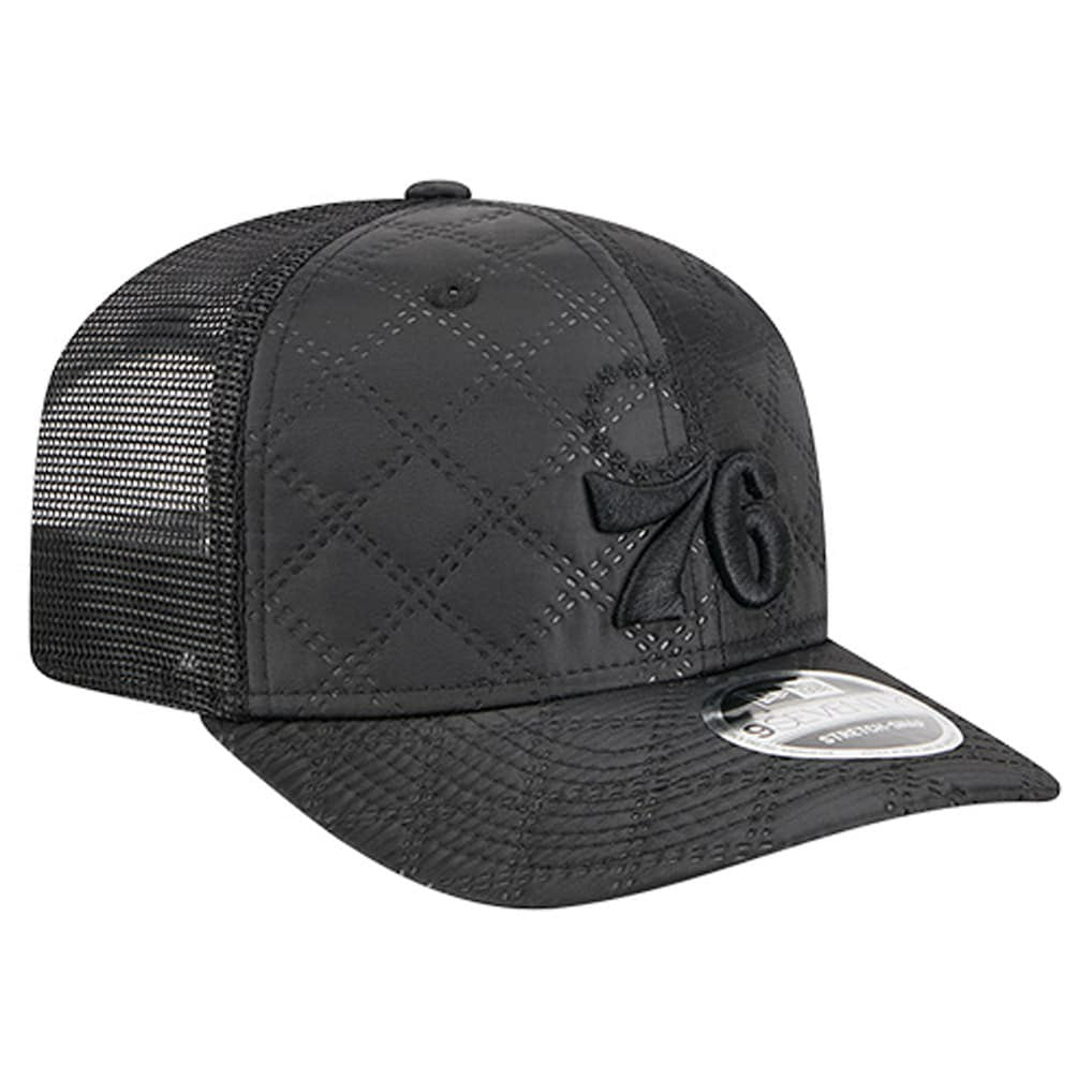 Philadelphia 76ers Quilted 9SEVENTY Trucker Adjustable Hat - Black outlet