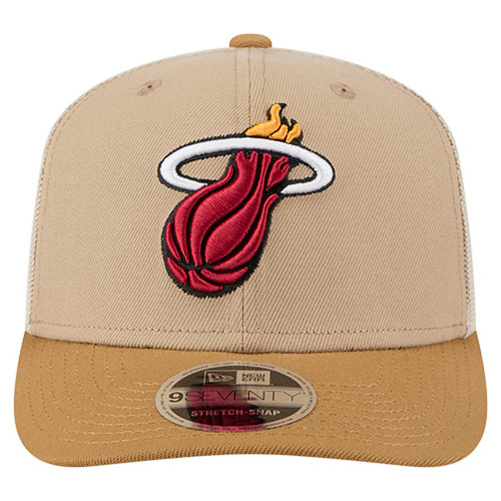 Miami Heat Two-Tone 9SEVENTY Adjustable Trucker Hat - Tan/Light Brown discount