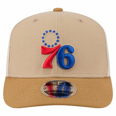 Philadelphia 76ers Two-Tone 9SEVENTY Adjustable Trucker Hat - Tan/Light Brown for sale