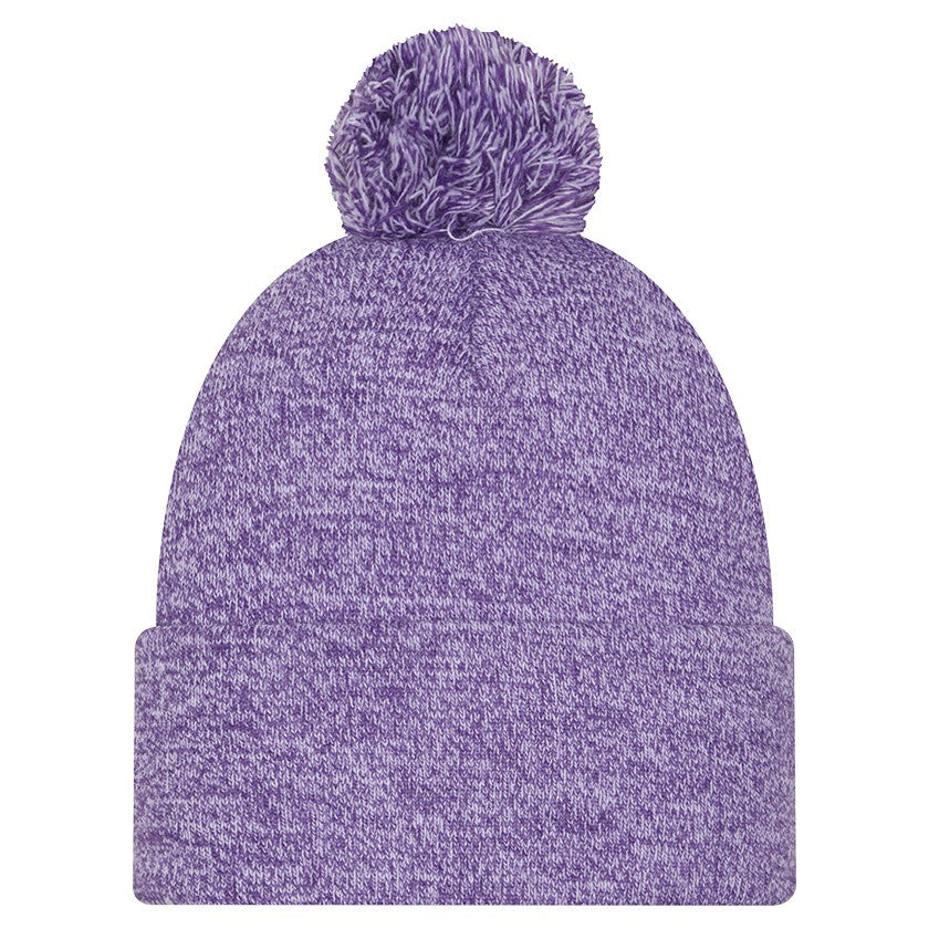Los Angeles Lakers Marled Cuffed Knit Hat with Pom - Purple discount
