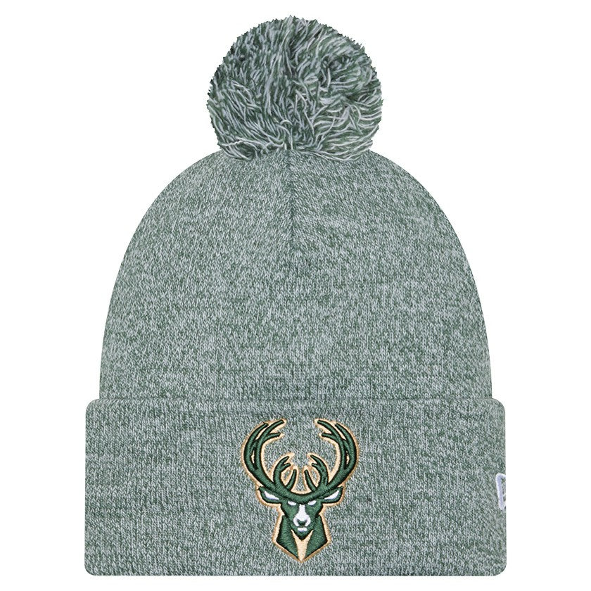 Milwaukee Bucks Marled Cuffed Knit Hat with Pom - Hunter Green for sale