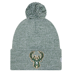 Milwaukee Bucks Marled Cuffed Knit Hat with Pom - Hunter Green for sale