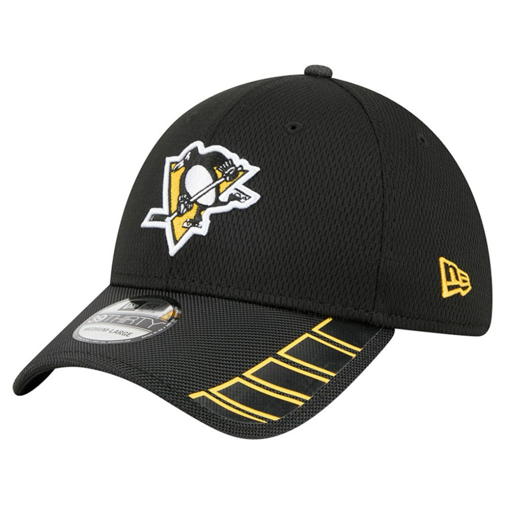 Pittsburgh Penguins New Era Visor Hit 39THIRTY Flex Hat - Black Hats