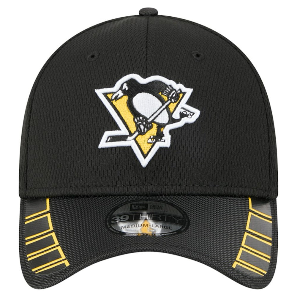 Pittsburgh Penguins New Era Visor Hit 39THIRTY Flex Hat - Black Hats