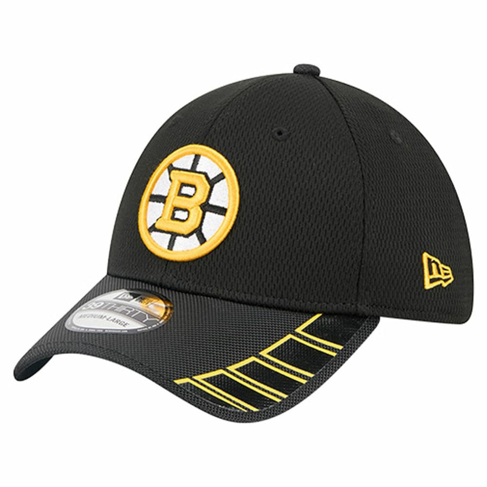Boston Bruins New Era Visor Hit 39THIRTY Flex Hat - Black Hats