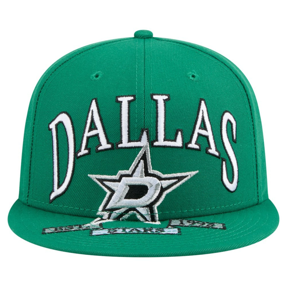 Dallas Stars New Era Oversized Vintage Arch 59Fifty Fitted Hat - Kelly Green Hats