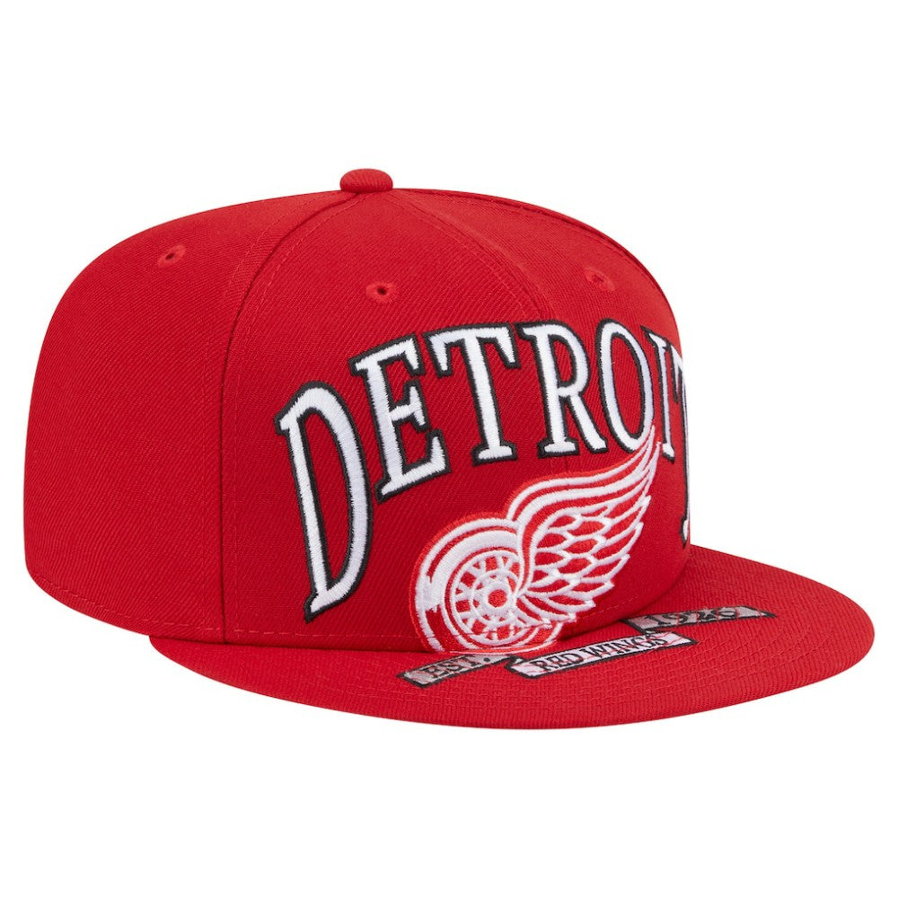 Detroit Red Wings New Era Oversized Vintage Arch 59Fifty Fitted Hat - Red Hats