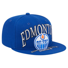 Edmonton Oilers New Era Oversized Vintage Arch 59Fifty Fitted Hat - Royal Hats