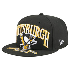 Pittsburgh Penguins New Era Oversized Vintage Arch 59Fifty Fitted Hat - Black Hats