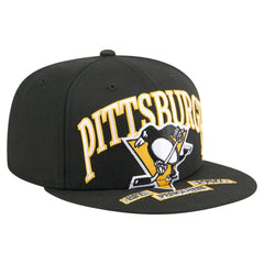 Pittsburgh Penguins New Era Oversized Vintage Arch 59Fifty Fitted Hat - Black Hats