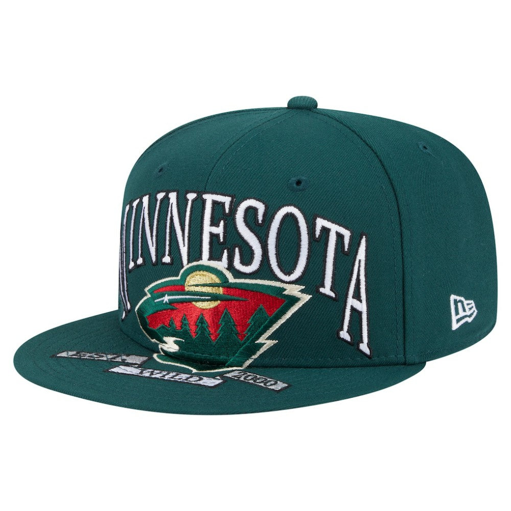 Minnesota Wild New Era Oversized Vintage Arch 59Fifty Fitted Hat - Green Hats