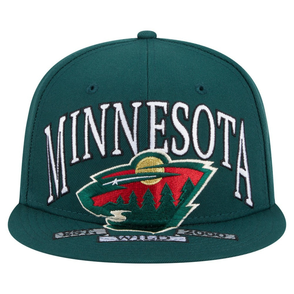 Minnesota Wild New Era Oversized Vintage Arch 59Fifty Fitted Hat - Green Hats