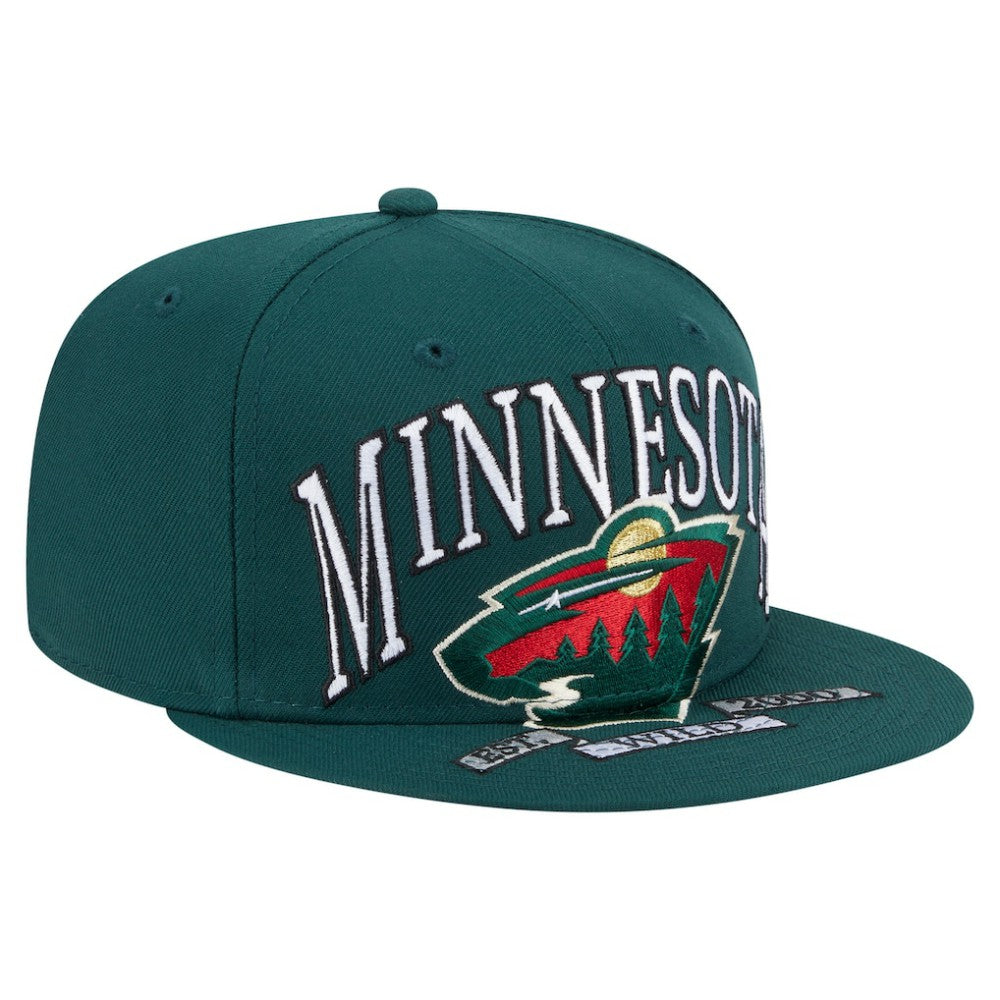 Minnesota Wild New Era Oversized Vintage Arch 59Fifty Fitted Hat - Green Hats