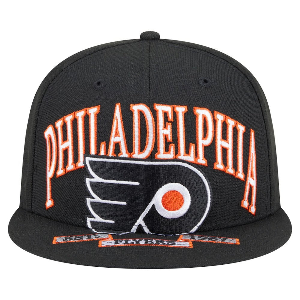 Philadelphia Flyers New Era Oversized Vintage Arch 59Fifty Fitted Hat - Black Hats