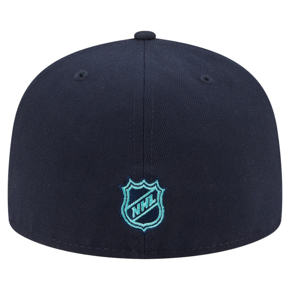 Seattle Kraken New Era Oversized Vintage Arch 59Fifty Fitted Hat - Deep Sea Blue Hats